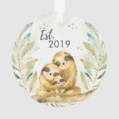 スロース初めてのクリスマスを3人家族として オーナメント (裏面)