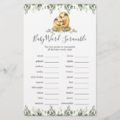 スロース家族の赤ちゃんシャワー単語スクランブルゲーム (正面)