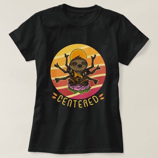 スロース平和瞑想トレーニングジムヒンズー教オーム Tシャツ (デザイン正面)