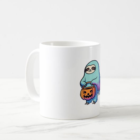 スロース幽霊ハロウィンオーバーサイズTシャツ コーヒーマグカップ (正面左)