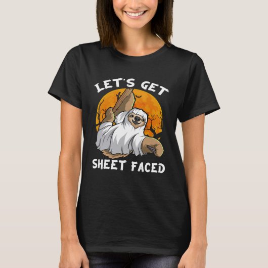 スロース幽霊レッツシートフェイススロスハロウィーン Tシャツ (正面)