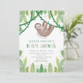 スロース男の赤ちゃんシャワージャングルテーマ 招待状 (スタンド正面)