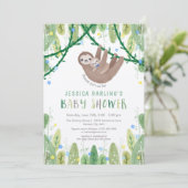 スロース男の赤ちゃんボウタイシャワージャングルテーマ 招待状 (スタンド正面)