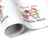 スロース私はあなたを愛する雪多くの雪だるまパン ラッピングペーパー (ロールコーナー)