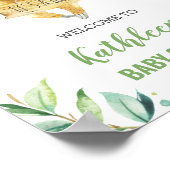 スロース緑の男の子の赤ちゃんシャワー歓迎サイン ポスター (角)