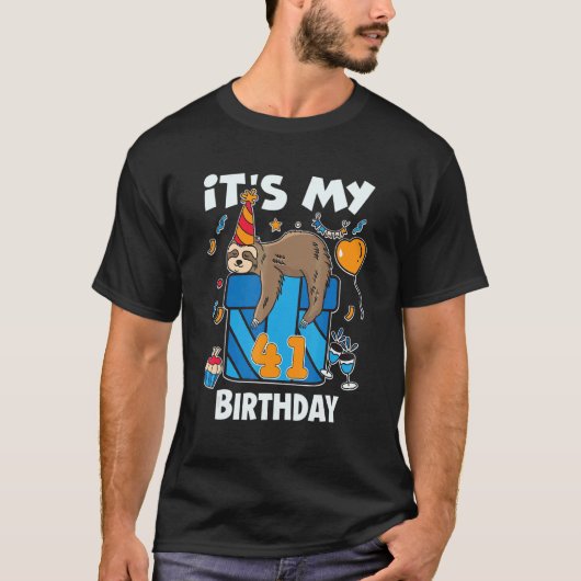 スロース誕生日ヒム&彼女41歳の男性と女性 Tシャツ (正面)