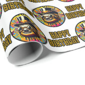 スロース誕生日ラッピング紙-サイケデリックテーマ ラッピングペーパー (ロールコーナー)