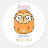 スロース誕生日漫画 ラウンドシール (正面)