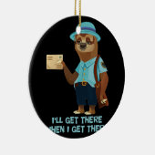 スロース郵便おもしろい員と粗野な郵便局員 セラミックオーナメント (右)