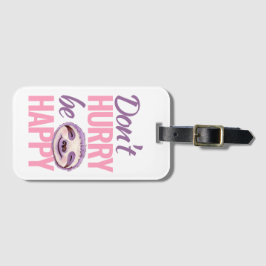 スロース顔は急いで幸せなピンクの紫でない ラゲッジタグ