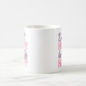 スロース顔は急いで幸せなピンクの紫色の芸術をする コーヒーマグカップ (中央)