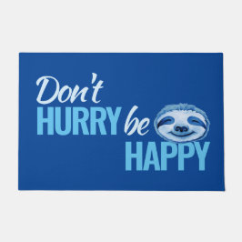 スロース顔急がないの幸せな色合いの青 ドアマット