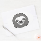 スロース顔 楕円形シール (封筒)