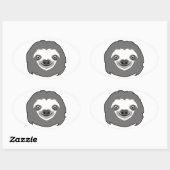 スロース顔 楕円形シール (シート)