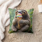 スロース食べアイスクリームコーン クッション (ブランケット)