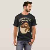 スロース・コーヒー・生産性保留面白い Tシャツ (正面フル)