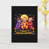スロース Happy Hallothanksmas ハロウィン 感謝祭 カード (黄色い花)