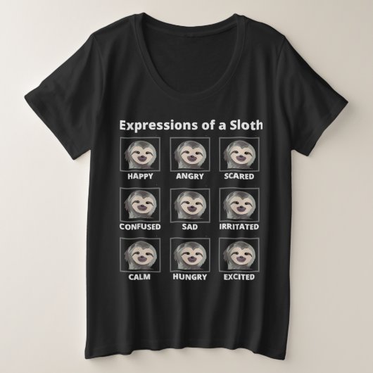 スローズスロースTシャツの表情 プラスサイズTシャツ (デザイン正面)