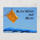 スローダウンとリラックスビーチ傘 ポストカード (正面)
