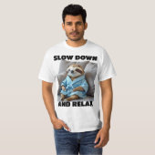 「スローダウンとリラックス」折り紙スロースTシャツ Tシャツ (正面フル)