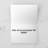 スローダウン楽しむ**40歳の誕生日** カード (内部)