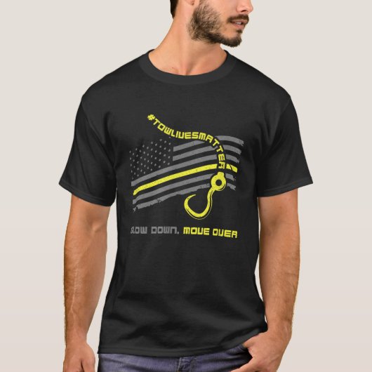 スローダウン牽引車クール運転士の上を移動 Tシャツ (正面)