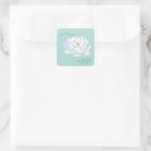 スローダウン、アインタイムズスクエア – 白い蓮 スクエアシール (バッグ)