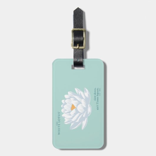 スローダウン、アインタイムズスクエア – 白い蓮 ラゲッジタグ (正面縦)