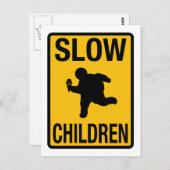 スローチルドレン脂肪キッド通りのサインパロディおもしろい ポストカード (正面/裏面)