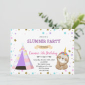 スローティコーンのお泊り誕生日パーティー招待状 招待状 (スタンド正面)