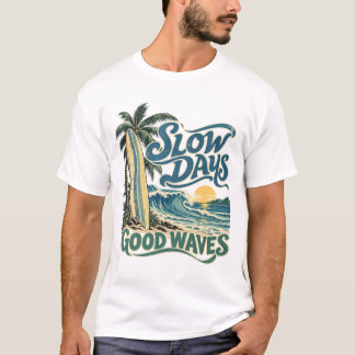 スローデイズ・グッドウェーブス ヴィンテージサーフ Tシャツ