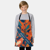 スロートのレインボーカラフルパパーソナライズされたターン エプロン (着用した状態)