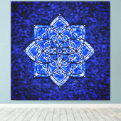 スロートチャクラ振動治癒セラピー キャンバスプリント (インサイチュ (ウッドフロア))