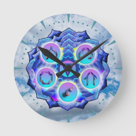スロートチャクラ ラウンド壁時計 (正面)