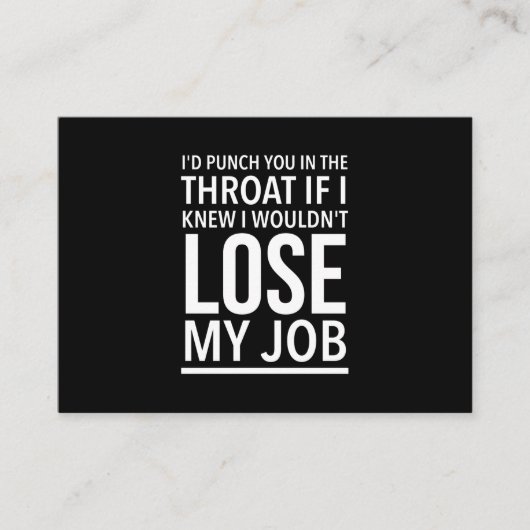 スロートパンチの従業おもしろい員引用文白 名刺 (正面)