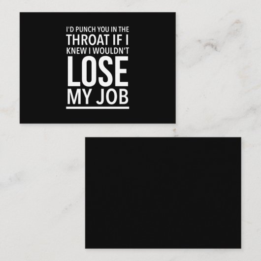 スロートパンチの従業おもしろい員引用文白 名刺 (正面/裏面)