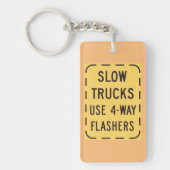 スロートラック道路標識 キーホルダー (正面)