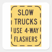 スロートラック道路標識 スクエアシール (正面)