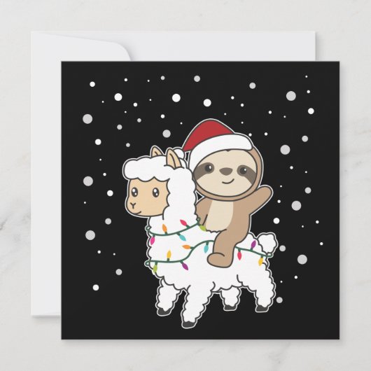スロートラマのクリスマス雪の冬の動物の招待状 招待状 (正面)