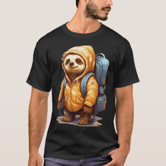 スローハイキングのナマケモノの風景 Tシャツ