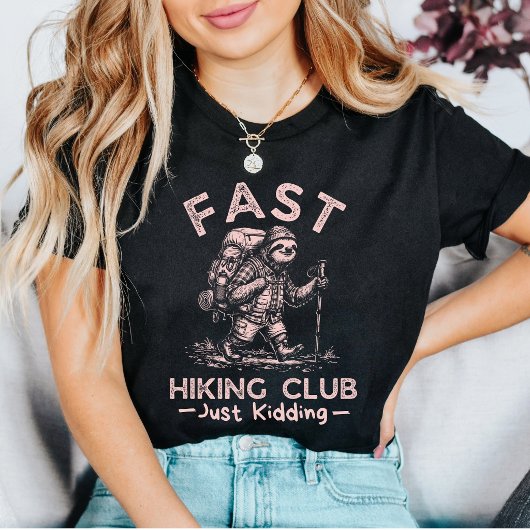 スローハイキングクラブ冗談だよ ナマケモノ ユーモア Tシャツ