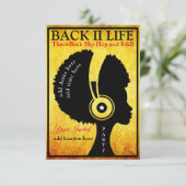 スローバックヒップホップとR&B招待状フラットカード サンキューカード (スタンド正面)