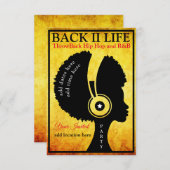 スローバックヒップホップとR&B招待状フラットカード サンキューカード (正面/裏面)