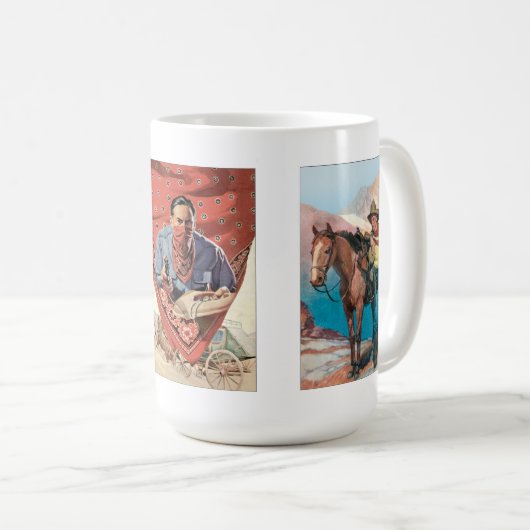 スローバック宇宙パルプウエスタンライダーヴィンテージマグ コーヒーマグカップ (正面右)