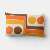 スローバック70sスタイル幾何学的デザイン装飾用クッション ランバークッション (裏面)