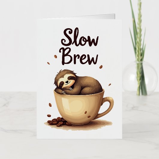 スローブリュー コーヒースロース 箔グリーティングカード (正面)