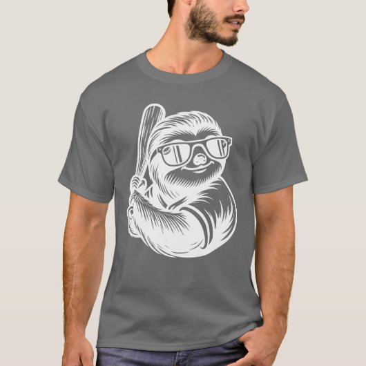 スローベースボール選手スポーツシルエット 友達 ギ Tシャツ (正面)