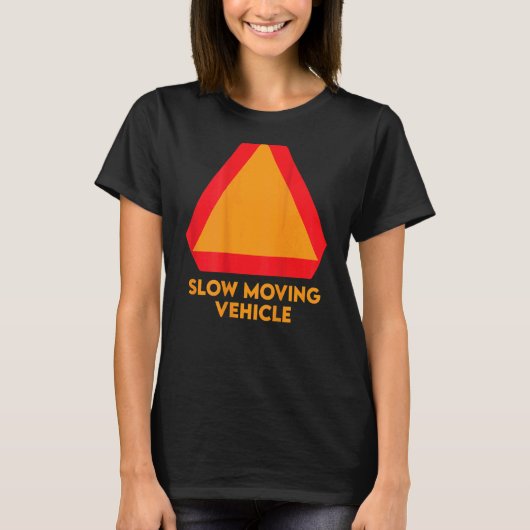 スローペース車マーク おもしろ ゆるい人用 リア Tシャツ (正面)