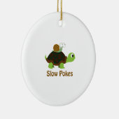 スローポークス – 亀とカタツムリ セラミックオーナメント (右)