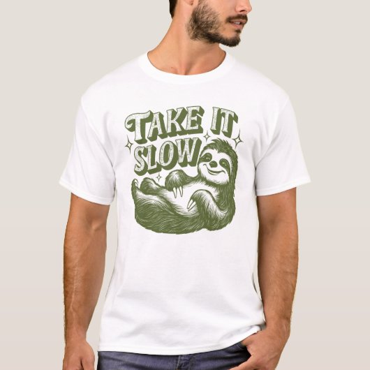 スローモーションが好きな人のためのスローモーション・スローガン Tシャツ (正面)